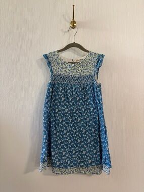 Mini Boden Blue Floral Smocked Girls' Dress